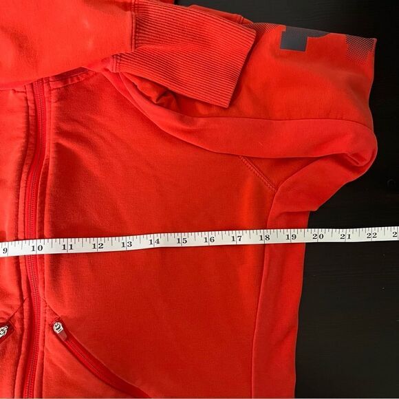 Nike Dri Fit Hoodie Womens Sz Large Red Full Zip Logo Athletic Gym Workout - Picture 12 of 13